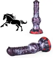 SAHOOSAFETY Animal Horse Dildo Silicone Anal Dildo Animal Horse Penis With Suction Cup Monster Dildos Anal Butt Plug G-Spot Sex Toys for Women Men(Schwarz)