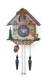 TIMEGEAR Cuckoo Wall Clock with Night Mode, Quartz Movement and Swinging Pend...