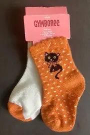 NWT Gymboree 6-12 Months Orange Halloween Black Cat & White Witch Baby Socks
