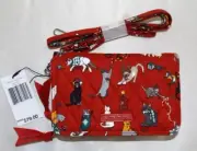VERA BRADLEY 3 in 1 Crossbody / Wristlet Red Holiday Cats - Siamese - White NWT