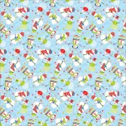 [BAN731] BANDANNA Holiday Snowmen Light Blue,1 Pack of 1 Piece