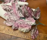 millinery 1940s silk leaves lilac mint 1 spray Japan