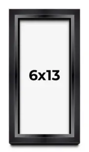 6x13 Shadow Box Frame Black | 1.25 inches Deep Real Wood Contemporary Shadowbox