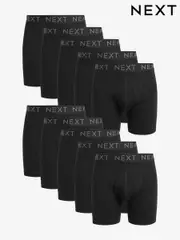 Black 10 pack Sports Longer Length A-Front Boxers (289208) | $84