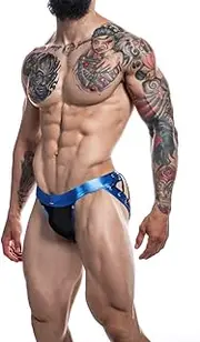 [Cut For Men] Desire Jockstrap-BlueLeatherette-L