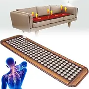 Jade Tourmaline Far Infrared Heating Pad Natural Jade Electric Heat Pad Adjustable Temperature Infrared Heat Therapy Heated Stone Mat for Sofa Physiotherapy Bed,UK Plug