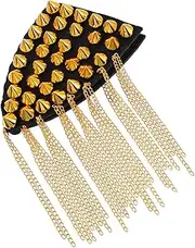 1Pc Unique Tassel Shoulder Badge Epaulet for Blazer Retro Punk Style Chain Epaulettes for Parties Ceremonies and Masquerades Durable Fashion Accessory