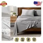 Queen Bed Sheet Set - Soft 4-Piece Stretch Microfiber with Envelope Pillowcases