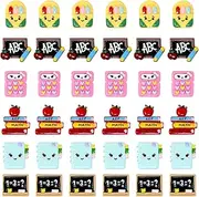 [Honbay] 36PCS Back to School Flatback Resin Charms School Supplies Slime Charms Stationery Resin Embellishments Cute Cartoon School Stationery Theme Resin Cabochons Decorations - 6 Styles, Medium,