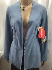 Jeanne Durrell Blazer Womens 10 Blue Suede MFC230918/BB1