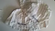 Pottery Barn Kids Basket Liner Navy Pin Stripe "Scottie" Set of 2.