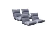 SOGA 4X Lounge Floor Recliner Adjustable Lazy Sofa Bed Folding Game Chair Grey