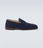 [Brunello Cucinelli] Brunello Cucinelli Woven suede penny loafers AU 9 blue