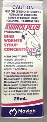 Avitrol Plus Bird Wormer Syrup 25mL – Broad-Spectrum Worming Liquid for Birds