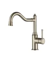 Modernnational Montpellier Shepherd's Brushed Nickel Solid Brass Crook Kitchen Mixer