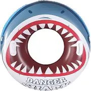 Inflatable Pool Float for Adults and Kids, 122cm Shark Inflatable Swim Tube Raft with Handles, Giant Pool Toys for Kids, and Swimming Pool Party Decorations