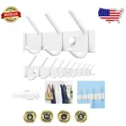 Rustproof Stainless Steel Wall Coat Rack - 30" Long with 10 Heavy Duty Hooks