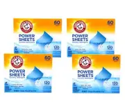 4 Pack - ARM & HAMMER Laundry Detergent Power Sheets Fresh Breeze 60 ct