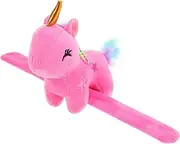 Cabilock Stuffed Unicorn Slap Bracelet Plush Cartoon Wristband for Festivals Adorable Party Decoration Easy to Use Selection Random Color
