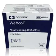 [Coviden] Webcol Skin Cleansing Alcohol Prep Wipes 200 Pack