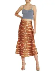 NWT RRP $290 Sass & Bide OVER AND OUT Print Silk Skirt Size 44 14 Free Post