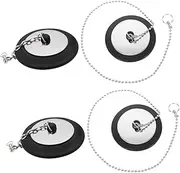 Rubber Sink Water Plug Set 4pcs Beaded Chain Design for Kitchen Hotel Use 5cm 4.3cm Diameter
