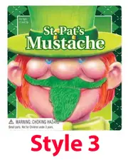 St Patricks Day Green Moustache Costume Accessory