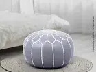 Moroccan Leather Footstool Ottoman, Home Decor For Living Room, Bedroom Pouf