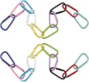 [Kexinglu] 20Pcs Colorful 1.8" D Ring Keychain Clip, Small D Shape Spring Snap Hook, Aluminum Alloy Key Chain Rings
