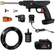 Jet Hawk – Portable Cordless High-Pressure Washer As Seen on High Street TV - Use Any Water Source – 6 in 1 - Inc Spray Nozzles, 5m Hose, Hose Connector, Free Soap Dispenser Bottle & Hard Carry Case.