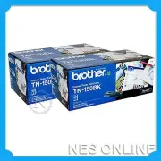 2x Brother TN150BK BLACK Toner HL4040CN/HL4050CDN/MFC-9840CDW/9440CN (2.5K)