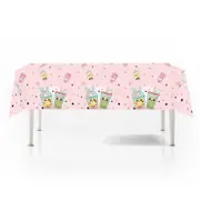 Boba Tea Theme Plastic Tablecloth Table Cover 180cm x 108cm - Kids Birthday Party Tableware