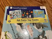 Smithsonian 2018 New Sealed 3 Pack Frame Tray 6pc Puzzles - Assorted - Free Ship