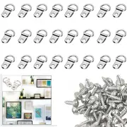 Picture Frame Hanger D Rings with Screws Strong Metal Hooks Wall Hangings