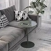 Round Coffee Table Metal Iron, Small Kitchen Dining Table Snack Side Table, Cocktail Table, High Top Table for Cocktail Bar Pub Dining Room Bistro Bedside Table(40x50cm)