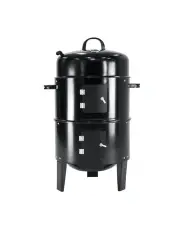 [Wallaroo] 3in1 Bbq Grill Roaster Smoker Steamer Steel Black