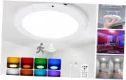 Motion Sensor Ceiling Light - Rechargeable Battery Operated, 13 Color