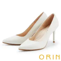 在飛比找momo購物網優惠-【ORIN】素面質感牛皮尖頭高跟鞋(白色)