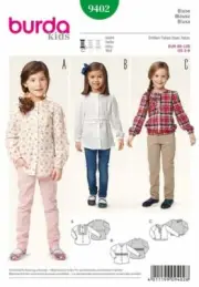 Burda 9402 Size 3-8 Girls Blouse Child Shirts With Frills Sewing Pattern
