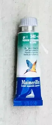 Art Supplies Watercolour 340 Green Deep MaimeriBlu Italy Paint 15ml Tube