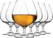 Set of 6 Brandy Snifter Glasses for Whiskey,18.6 oz Short Stem Balloon Glasses, Glass Goblets for Spirits, Bourbon Whiskey, Cognac, Scotch, Beer Tasting Glasses, Dishwasher Safe