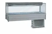 Roband Square Glass Refrigerated Display Bar 12 pans - Piped and Foamed only (no motor) - Cold Bain Maries (RB-SFX26RD) - SFX26RD-RB