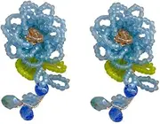 [RYEPOLNIX] Handmade Earrings Colourful Beaded Rose Tassel Studs Summer Beach Sweet Cute Cool Girls Party Earrings/723