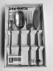 NEW IKEA Data Flatware Stainless Complete 24 Piece Set Spoon Fork Knife Jahnsson