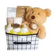 Teddy Bear Cupcakes Luxurious Large Unisex Baby Hamper | Baby Shower Gift