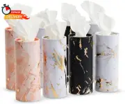 Zodaca 8-Pack Car Tissues Cylinder Boxes - Round Travel Wipes for Car Cup Holder