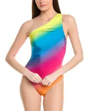 La Blanca Shirred One-Shoulder One-Piece
