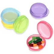 5PCS Small Pill Box, Travel Round Pill Case, Portable Pill Container Holder