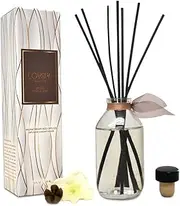 Valentine's Day Gift Smoked Vanilla Bean Reed Diffuser Set by LOVSPA Fragrances Warm, Sultry blend of Smoked Tahitian Vanilla, Sandalwood, Leather & Southern Bourbon Beautiful Packaging