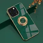 iPhone 13 Pro Max 6.7" Case Ring Holder Flexible TPU Protective Cover Green